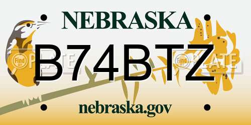 B74BTZ Nebraska License Plate
