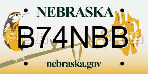 B74NBB Nebraska License Plate