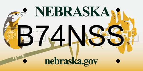 B74NSS Nebraska License Plate