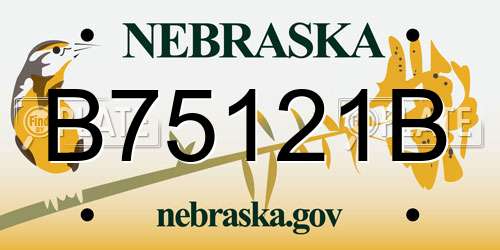B75121B Nebraska License Plate
