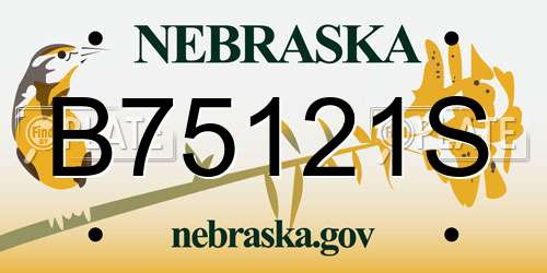 B75121S Nebraska License Plate