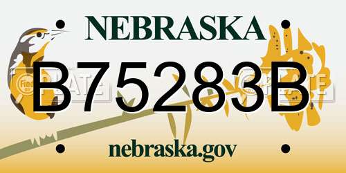 B75283B Nebraska License Plate