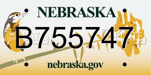 B755747 Nebraska License Plate