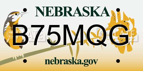 B75MQG Nebraska License Plate
