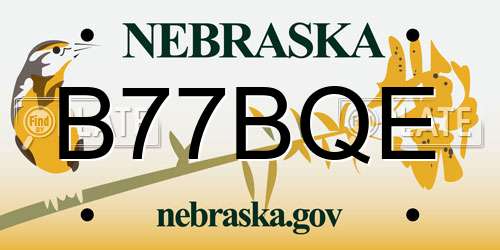 B77BQE Nebraska License Plate