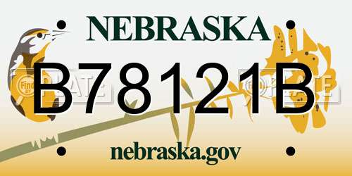 B78121B Nebraska License Plate