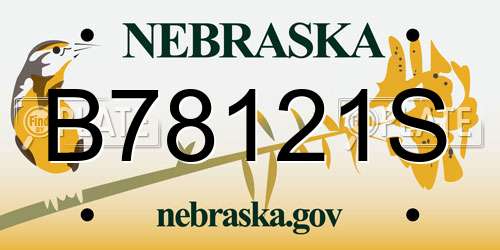 B78121S Nebraska License Plate