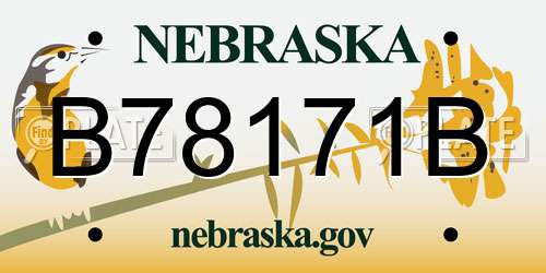 B78171B Nebraska License Plate