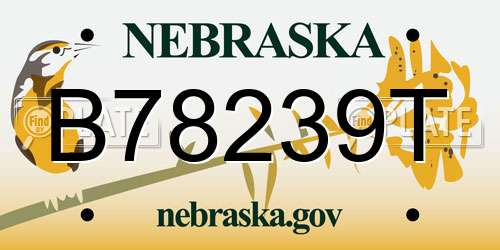 B78239T Nebraska License Plate