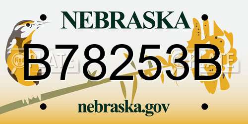B78253B Nebraska License Plate