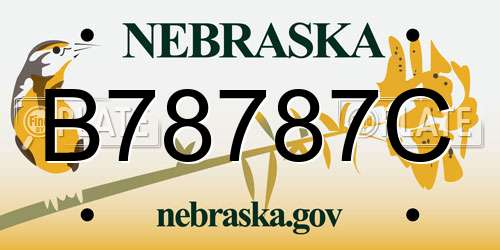 B78787C Nebraska License Plate