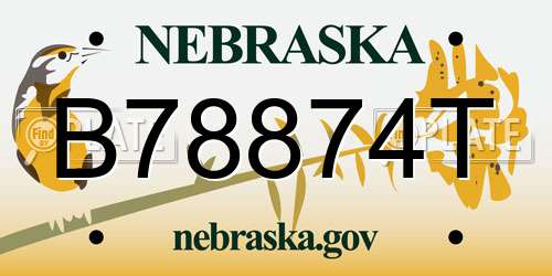 B78874T Nebraska License Plate