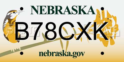 B78CXK Nebraska License Plate