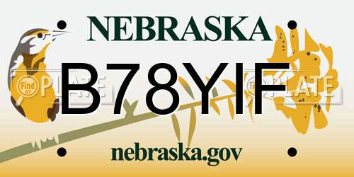 B78YIF Nebraska License Plate