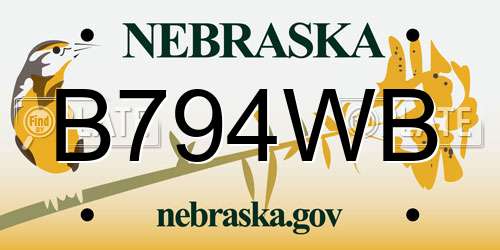 B794WB Nebraska License Plate
