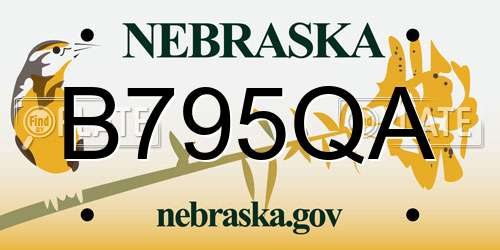 B795QA Nebraska License Plate