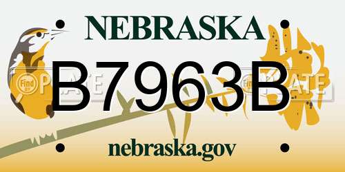 B7963B Nebraska License Plate