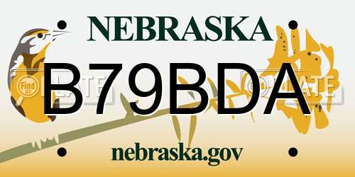 B79BDA Nebraska License Plate
