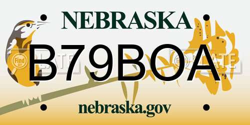B79BOA Nebraska License Plate