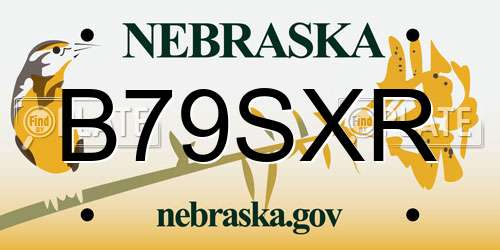B79SXR Nebraska License Plate