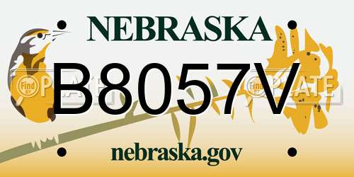 B8057V Nebraska License Plate
