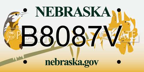 B8087V Nebraska License Plate