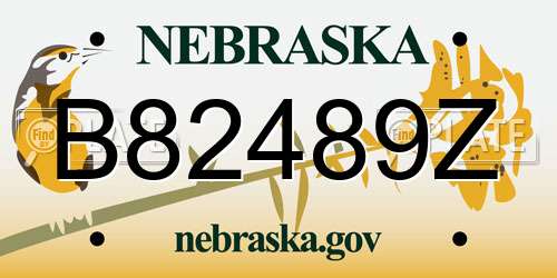 B82489Z Nebraska License Plate