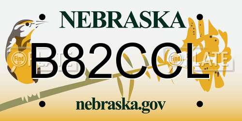 B82CCL Nebraska License Plate
