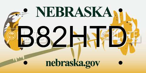 B82HTD Nebraska License Plate