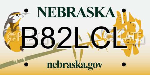 B82LCL Nebraska License Plate