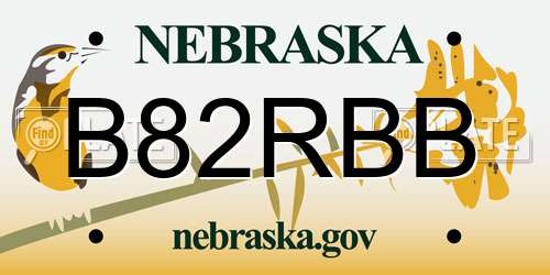 B82RBB Nebraska License Plate
