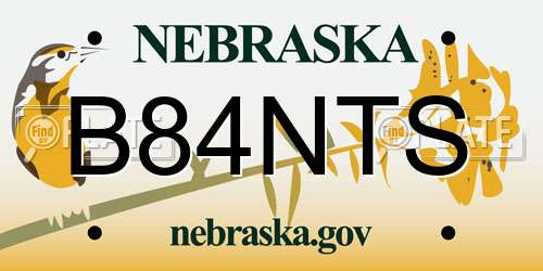 B84NTS Nebraska License Plate