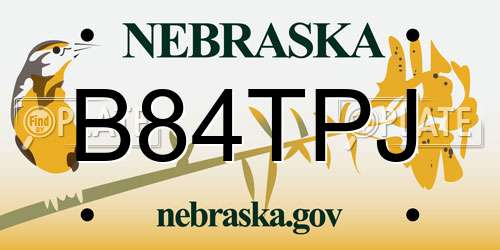 B84TPJ Nebraska License Plate