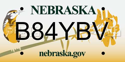 B84YBV Nebraska License Plate