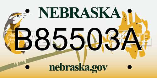 B85503A Nebraska License Plate