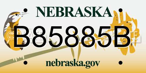 B85885B Nebraska License Plate