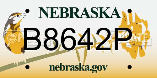 B8642P Nebraska License Plate