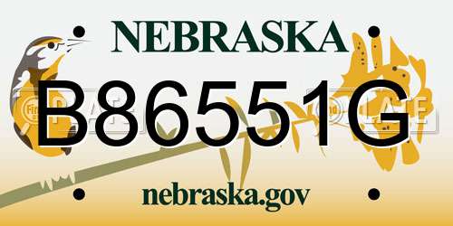 B86551G Nebraska License Plate