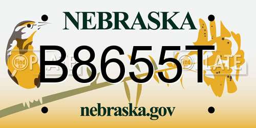 B8655T Nebraska License Plate