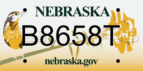 B8658T Nebraska License Plate