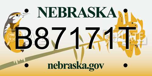 B87171T Nebraska License Plate