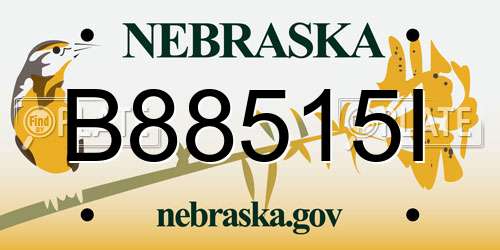B88515I Nebraska License Plate