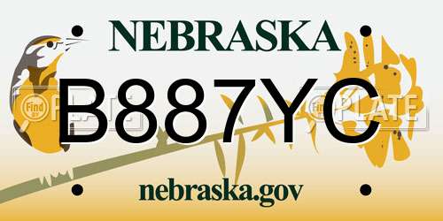 B887YC Nebraska License Plate
