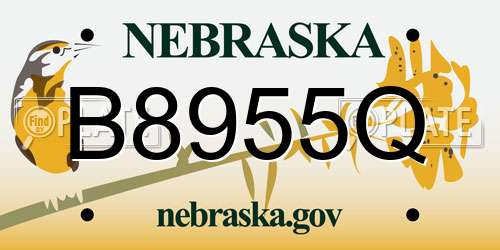 B8955Q Nebraska License Plate
