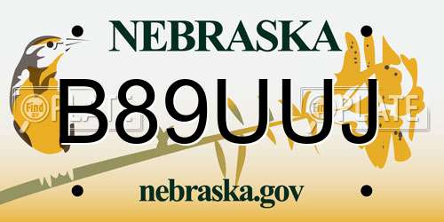 B89UUJ Nebraska License Plate