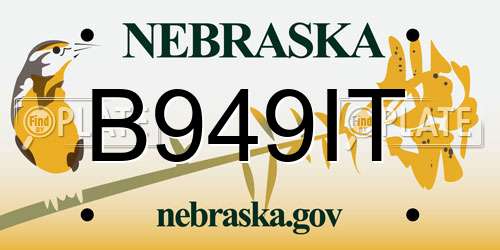 B949IT Nebraska License Plate