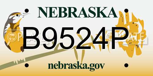 B9524P Nebraska License Plate