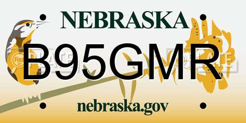 B95GMR Nebraska License Plate