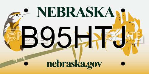 B95HTJ Nebraska License Plate