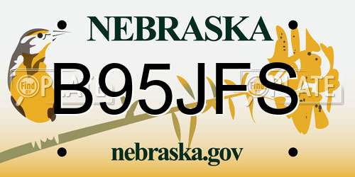 B95JFS Nebraska License Plate